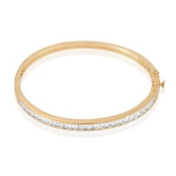 Bracelet Jonc Frieda Plaqué Or Jaune Oxyde De Zirconium