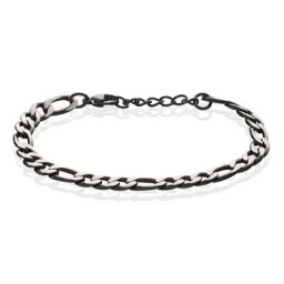 Bracelet Acier Noir Et Gris Dario