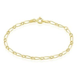 Bracelet Esra Maille Alternee 1/3 Or Jaune