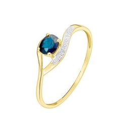Bague Sagesse Or Jaune Saphir Et Diamant
