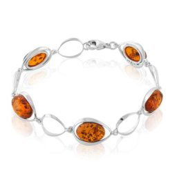 Bracelet Argent Blanc Aida Ambre