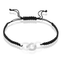 Bracelet Link Argent Blanc Oxyde De Zirconium Et Céramique