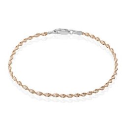 Bracelet Abie Torsade Argent Bicolore
