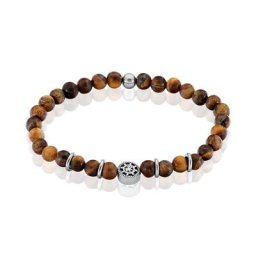 Bracelet Houria Acier Blanc Pierre De Synthese Et Olivine