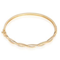 Bracelet Jonc Imae Plaqué Or Jaune Oxyde De Zirconium