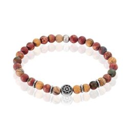 Bracelet Acier Huguesi Boules Oeil De Tigre