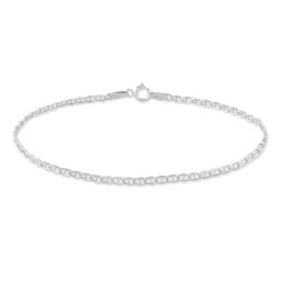 Bracelet Capucin Maille Marine Plate Or Blanc