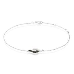Bracelet Sculptural Or Blanc Diamant
