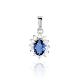 Pendentif Vladimir Or Blanc Saphir Et Diamant