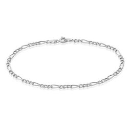 Bracelet Cameo Maille Alternee 1/3 Or Blanc