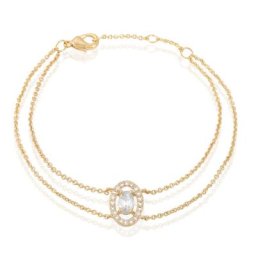 Bracelet Classical Plaqué Or Jaune Oxyde De Zirconium