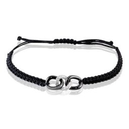 Bracelet Link Argent Blanc Oxyde De Zirconium Et Céramique