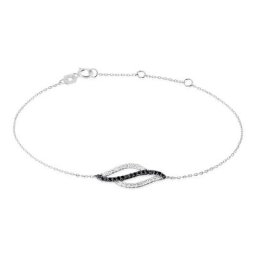 Bracelet Courbes Or Blanc Diamant