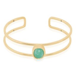 Bracelet Jonc Veina Plaqué Or Jaune Aventurine