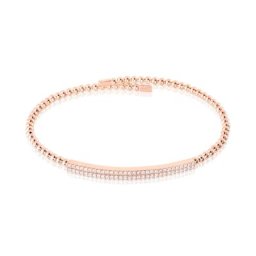 Bracelet Jonc Fuerza Argent Rose Oxyde De Zirconium