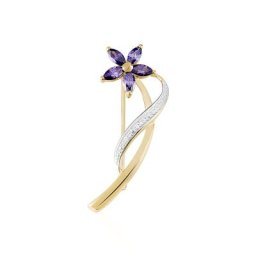 Broche Maxanceae Plaqué Or Jaune Oxyde De Zirconium