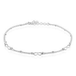 Chaîne De Cheville Azur Argent Blanc