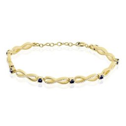 Bracelet Plaqué Or Kelian Oxydes De Zirconium Et Pierres Bleues