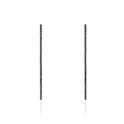 Boucles D'oreilles Pendantes Lou-anne Argent Blanc Oxyde Noir