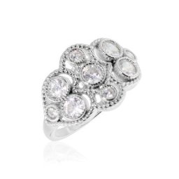 Bague Argent Blanc Boulonnaise Oxydes De Zirconium