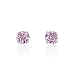 Boucles D'oreilles Puces Or Blanc Oxydes De Zirconium