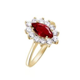Bague Lisea Plaqué Or Jaune Verre Et Oxyde De Zirconium