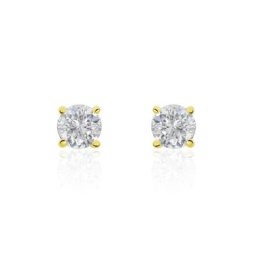 Boucles D'oreilles Puces Victoria Or Jaune Diamant