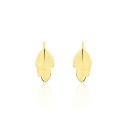 Boucles D'oreilles Puces Bartolomea Feuilles Or Jaune
