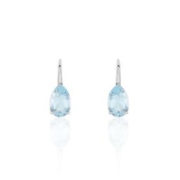 Boucles D'oreilles Puces Anesa Or Blanc Topaze
