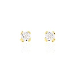 Boucles D'oreilles Puces Doreen Carre Or Jaune Oxyde De Zirconium