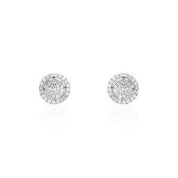 Boucles D'oreilles Puces Soleil D'hiver Or Blanc Diamant