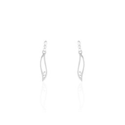 Boucles D'oreilles Pendantes Ysanna Or Blanc Oxyde De Zirconium