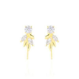 Bijoux D'oreilles Alexine Or Jaune Oxyde De Zirconium