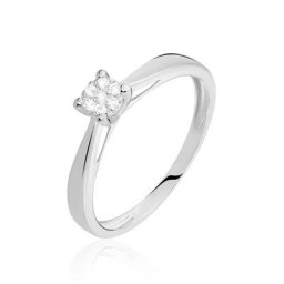 Bague Solitaire Grace Or Blanc Diamant
