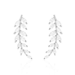 Bijoux D'oreilles Sakira Argent Blanc Oxyde De Zirconium