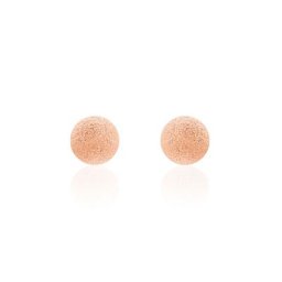 Boucles D'oreilles Puces Fidelia Boule Sablee Or Rose