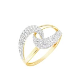 Bague Boucle D'or Or Jaune Oxyde De Zirconium