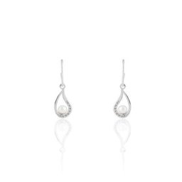 Boucles D'oreilles Pendantes Akiko Argent Perle De Culture Et Oxyde
