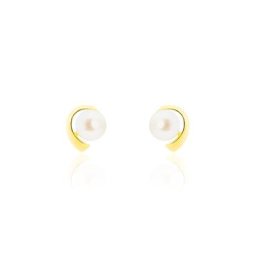 Boucles D'oreilles Puces Odelle Or Jaune Perle De Culture