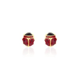 Boucles D'oreilles Puces Or Jaune Helidie Email
