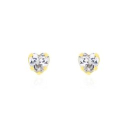 Boucles D'oreilles Puces Daria Coeur Or Jaune Oxyde
