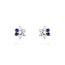 Boucles D'oreilles Puces Pavel Argent Blanc Oxyde De Zirconium
