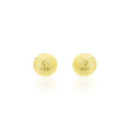 Boucles D'oreilles Puces Fidelia Boule Sablee Or Jaune