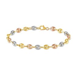 Bracelet Maille Dami Maille Grain De Cafe Or Tricolore