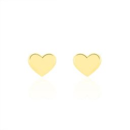 Boucles D'oreilles Puces Aricia Coeur Or Jaune