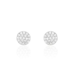 Boucles D'oreilles Puces Angeles Argent Blanc Oxyde De Zirconium