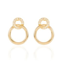 Boucles D'oreilles Pendantes Essia Plaqué Or Jaune Oxyde De Zirconium
