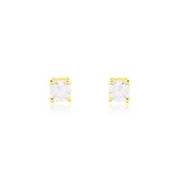 Boucles D'oreilles Puces Victoria Or Jaune Diamant