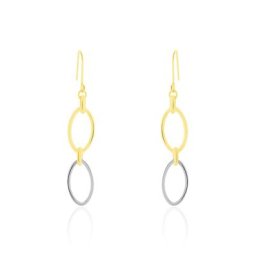 Boucles D'oreilles Pendantes Lucia Or Bicolore