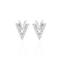 Boucles D'oreilles Puces Guenolee Argent Blanc Oxyde De Zirconium
